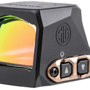 Sig Sauer Electro-Optics SORX1208 Romeo-X Black Anodized/Rose Gold 1x24mm 2 MOA Red Dot/32 MOA Circle Reticle, Fits Sig P365 Features MAGNETAC