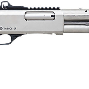 Citadel FRMN1220NKL Mariner  12 Gauge Pump 3" 4+1 18.50"  Nickel Full Heat Shield Barrel, Nickel Picatinny Rail Stainless Steel Receiver, Fixed Walnut Wood Stock