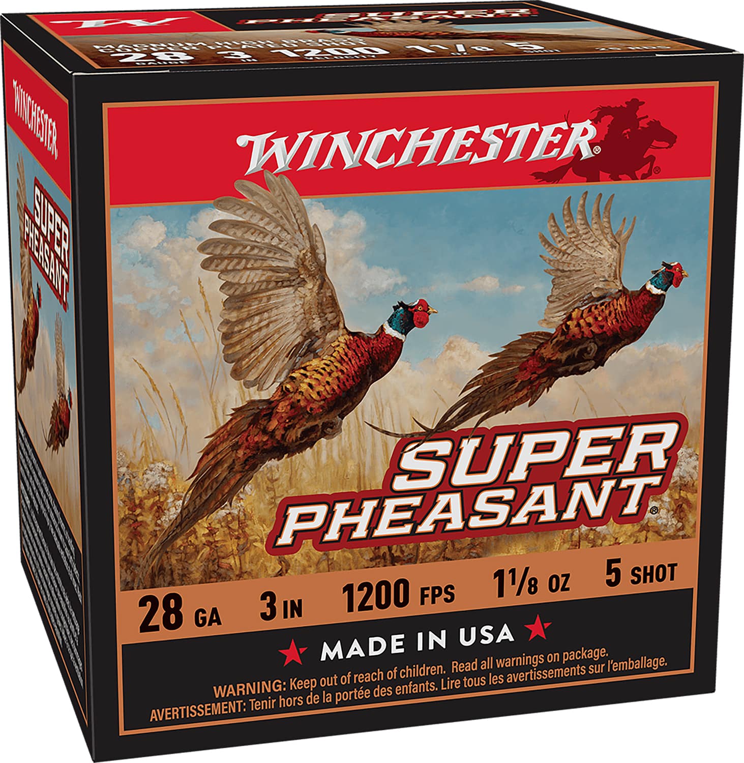 Winchester Ammo X283PH5 Super Pheasant 28Gauge 3" 1 1/8oz 5Shot 25 Per Box/10 Case