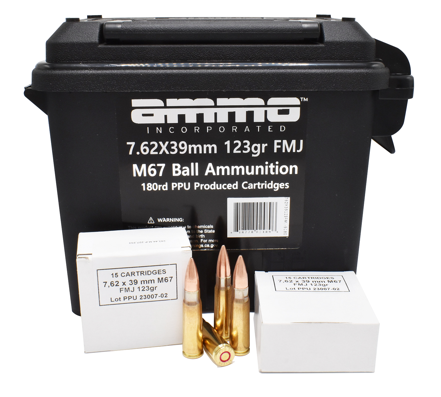 Ammo Inc 762X39123FMJ-B180 Incorporated 7.62x39mm 123gr Full Metal Jacket/180rds