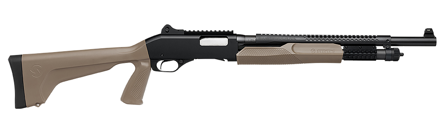 Stevens 19468 320 Security 12 Gauge Pump 5+1 18.50" Matte Black Heat Shield Barrel, Picatinny Rail Receiver, Bottom Picatinny Rail, Tactical w/Pistol Grip Flat Dark Earth Synthetic Stock, Ambidextrous