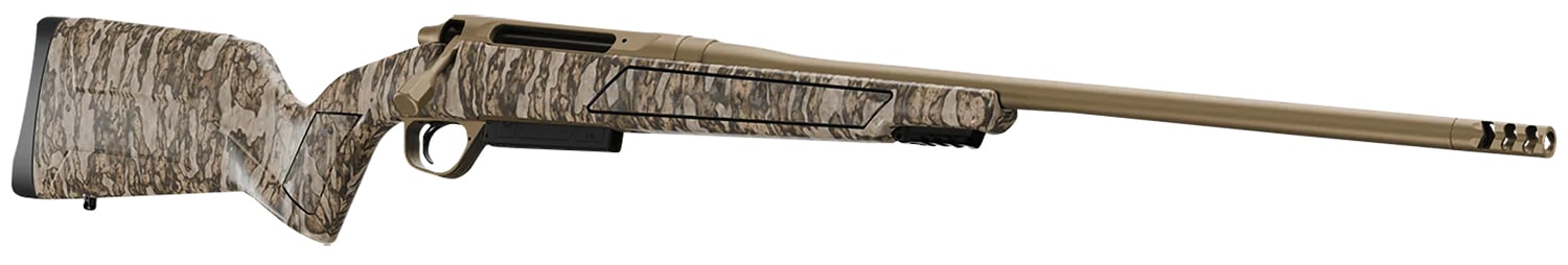 Christensen Arms 8011501200 Evoke Full Size 243 Win 4+1 20" Flat Dark Earth Cerakote #4 Contour Threaded Barrel, Mossy Oak Bottomland Fixed Hybrid Hunter w/Picatinny Rail Synthetic Stock