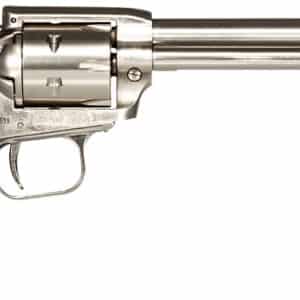 Heritage Mfg RR22NI6BW Rough Rider 22 LR 6rd 6.50" Nickel Steel Barrel, Nickel Aluminum Frame, Matte Nickel Cylinder, Black Laminate Grip, Hammer/Thumb Safety, Exposed Hammer