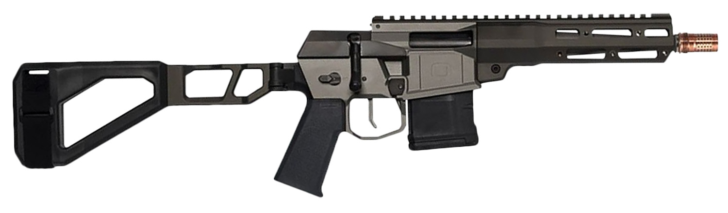 Q LLC MINIFIX300BLK8PST Mini Fix 300 Blackout 30+1 8" Black Anodized Tapered Threaded Barrel, Q-Sert Free-Float Handguards, Picatinny Rail Receiver, Black SBA3 Brace, Black Polymer Grips