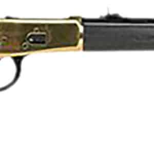 Heritage Mfg H9204418G 92 44 Mag 8+1 18" Black Alloy Steel Barrel, Gold PVD Stainless Steel Receiver, Hardwood Fixed Stock