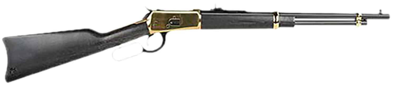 Heritage Mfg H9204418G 92 44 Mag 8+1 18" Black Alloy Steel Barrel, Gold PVD Stainless Steel Receiver, Hardwood Fixed Stock
