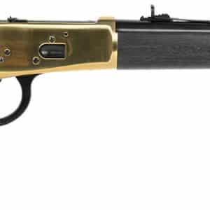 Heritage Mfg H9235718G 92 357 Mag 8+1 18" Black Steel Barrel, Gold PVD Stainless Steel Receiver, Black Fixed Wood Stock