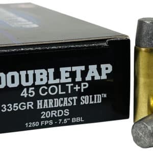 DoubleTap Ammunition 45P335HC   45Colt+P 335gr Hard Cast Solid 20 Per Box/25 Case
