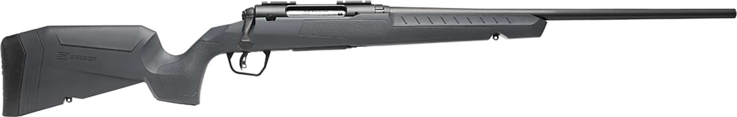 Savage Arms 32123 Axis 2 Compact 308 Win 4+1 20" Matte Black Heavy Sporter Barrel, Matte Black Drilled & Tapped Carbon Steel Receiver, Fixed Matte Gray Synthetic Stock, Right Hand