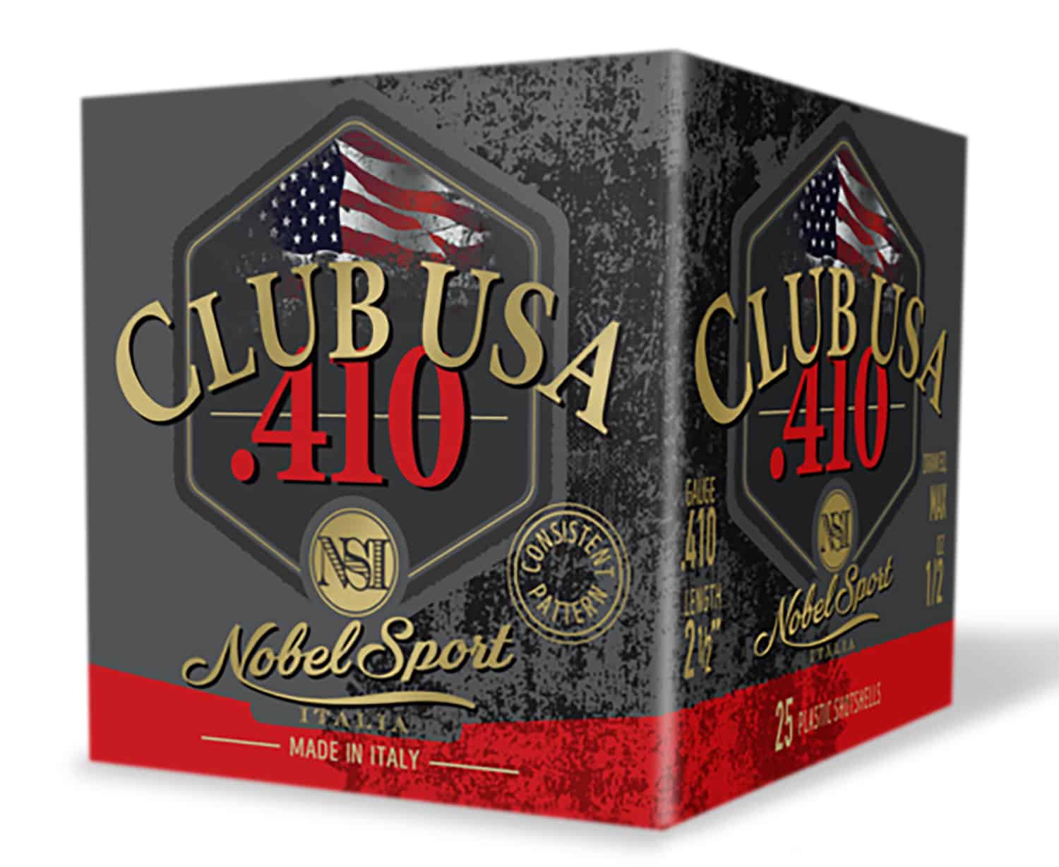 Nobel/eurosports Llc ANS4128 Club USA 410Gauge 2.50" 1/2oz 8Shot 25 Per Box/10 Case