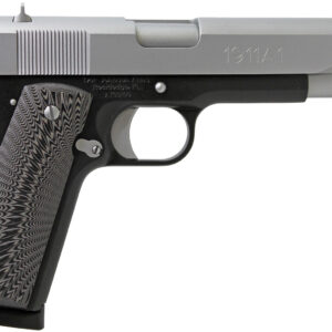 Iver Johnson Arms 1911A1TT 1911 A1 Full Size Frame 45 ACP 8+1 5" Stainless Steel Barrel, Silver Cerakote Serrated Stainless Steel Slide, Black Steel Frame w/Beavertail, Black/Gray G10 Grip