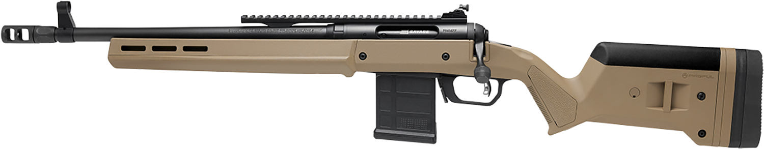 Savage Arms 58195 110 Scout Full Size 5.56 NATO 10+1 16.50" Flat Dark Earth Threaded Barrel, Picatinny Rail Carbon Steel Receiver, Magpul Hunter Synthetic Stock Left Hand