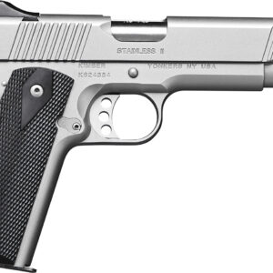 Kimber Mfg.,inc 3200007CAB Stainless II (CA) 45 ACP 7+1 5" Front Serrations Stainless Steel Slide Satin Silver Black Synthetic Double Diamond Checkering Grip