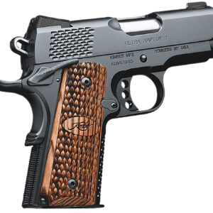 Kimber Mfg, Inc 3200150CA Raptor II Ultra *CA Compliant 45 ACP 7+1 3" Stainless Match Grade Barrel, Matte Black Serrated Steel Slide, Matte Black Aluminum Frame w/Beavertail, Zebrawood Grip