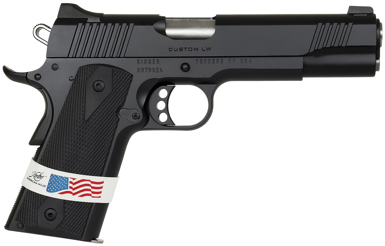 Kimber Mfg, Inc 3000500 Custom LW Liberty 45 ACP 7+1 5" Stainless Match Grade Barrel, KimPro Black Serrated Steel Slide, KimPro Black Aluminum Frame w/Beavertail, ANKA Grip