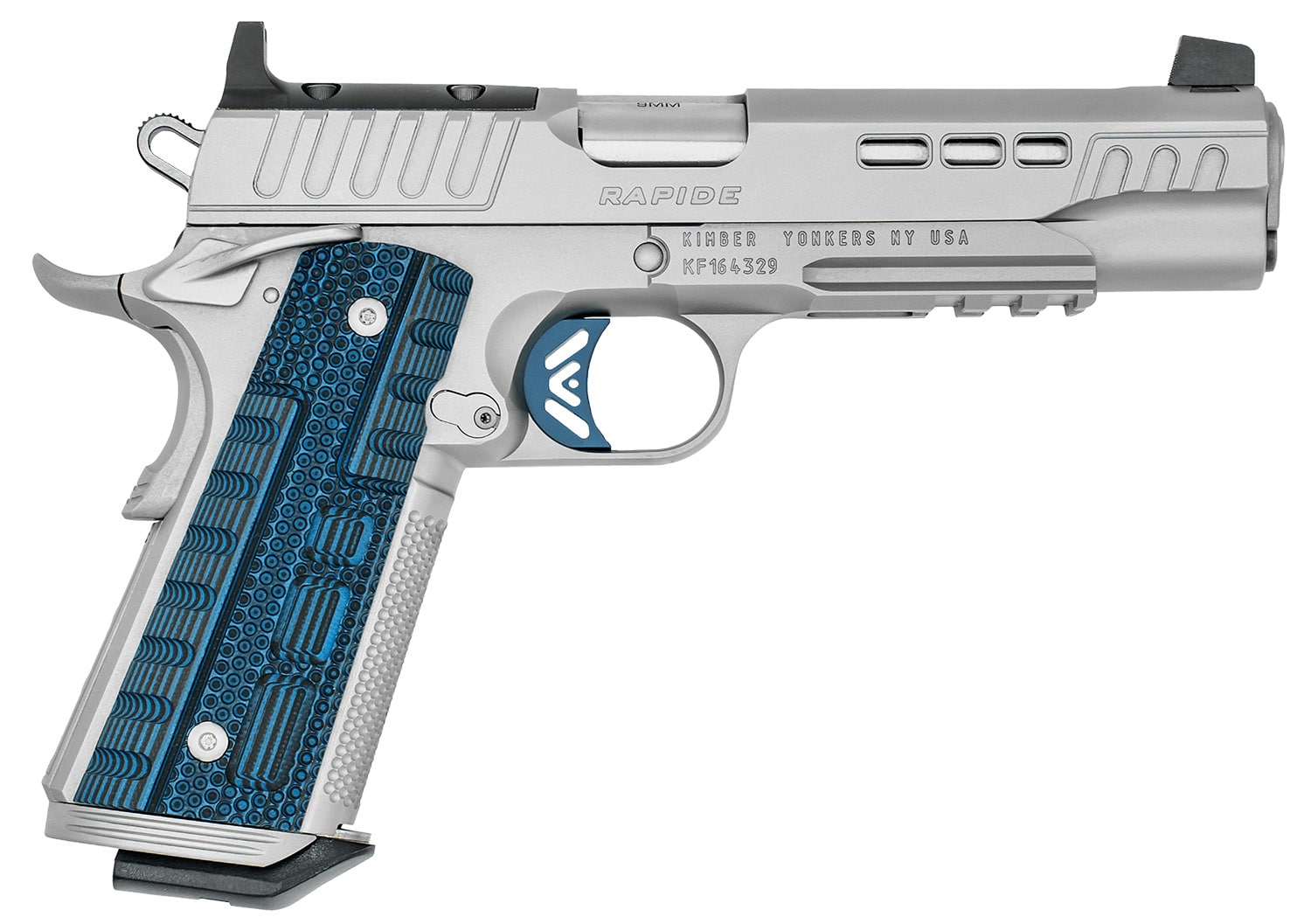 Kimber Mfg.,inc 3000454 Rapide ICE OR 45 ACP 8+1 5" Stepped Cocking Serrations Stainless Steel Slide G-10 Grip