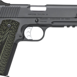 Kimber Mfg, Inc 3200336 TLE II 45 ACP 7+1 5" Stainless Match Grade Barrel, Matte Black Serrated Steel Slide, Matte Black Steel Frame w/Beavertail & Picatinny Rail, Aggressively Textures G-10 Grip