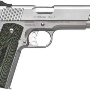 Kimber Mfg, Inc 3200342 TLE II 45 ACP 7+1 5" Stainless Match Grade Barrel, Satin Silver Serrated Stainless Steel Slide & Frame w/Beavertail, Aggressively Textures G-10 Grip