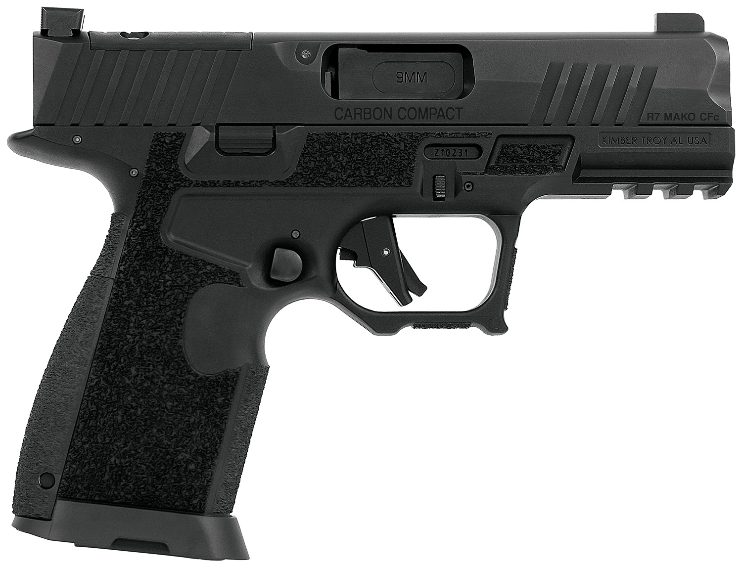 Kimber Mfg.,inc 3800016 R7 Mako Carbon Compact OR 9mm 15+1 3.92" FNC Stainless Steel Slide Molded Stippling Interchangeable Modular Backstrap Grip