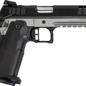 Great Lakes Firearms GL1911DS9FSSSRK 1911 DS Synergy 9mm Luger 20+1 5" Optic Cut/Serrated Cerakote Black Molded Grip Bull Shark Frame