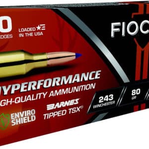 Fiocchi 243TTSX Hyperformance 243Win 80gr Barnes Tipped TSX 20 Per Box/10 Case