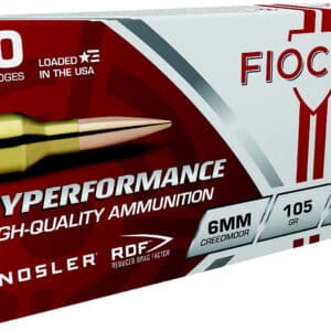 Fiocchi 6CMRD Hyperformance Match 6mmCreedmoor 105gr Nosler Reduced Drag Factor 20 Per Box/10 Case