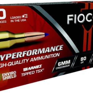 Fiocchi 6CMTT Hyperformance 6mmCreedmoor 80gr Barnes Tipped TSX 20 Per Box/10 Case
