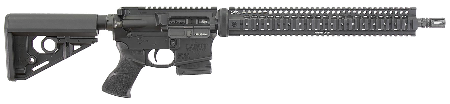 Larue Tactical LT1555616QUADLC LT15 Quad Rail 5.56 10+1 16" Stealth Barrel Black Right Hand