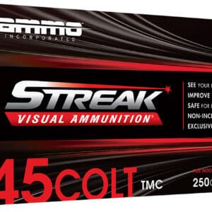 Ammo Inc 45C250TMCSTRKRED50 Streak Visual (RED) 45Colt 250gr Total Metal Case 50 Per Box/20 Case
