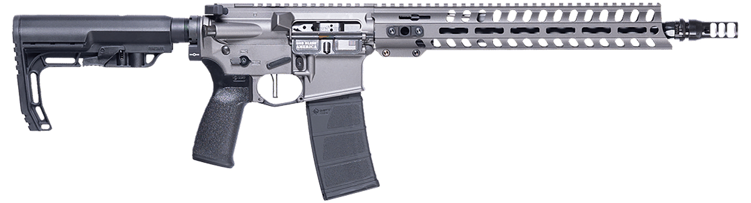 Patriot Ordnance Factory 02049 Minuteman 300 Blackout 30+1 13.75" Black Nitride Barrel/ Tungsten Cerakote Aluminum Receiver Picatinny Rail