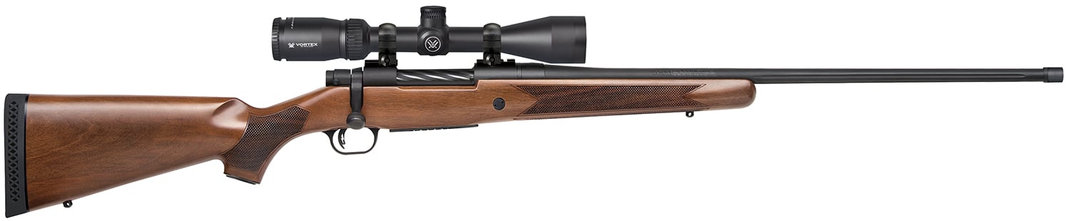 Mossberg 28238 Patriot w/Optic Full Size 450 Bushmaster 4+1 20" Matte Blued Threaded Barrel, Matte Blued Drilled & Tapped Receiver, Walnut Fixed Stock, Vortex Crossfire II 3-9x40mm Scope, Right Hand