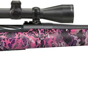 Mossberg 28258 Patriot Super Bantam w/Optic 350 Legend 4+1 22" Matte Blued Fluted Threaded Barrel, Matte Blued Drilled & Tapped Receiver, Adj LOP Muddy Girl Wild Synthetic Stock, 3-9x40mm Duplex