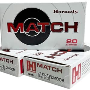 Hornady 83411 Match  22Creedmoor 80gr Extremely Low Drag-Match 20 Per Box/10 Case