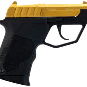 Taurus 1-22TUC13G 22TUC Micro-Compact Frame 22 LR 9+1 2.50" Polished Gold PVD Steel Tip-Up Barrel, Gold PVD Serrated Stainless Steel Slide, Black Polymer Frame, Black Polymer Grip