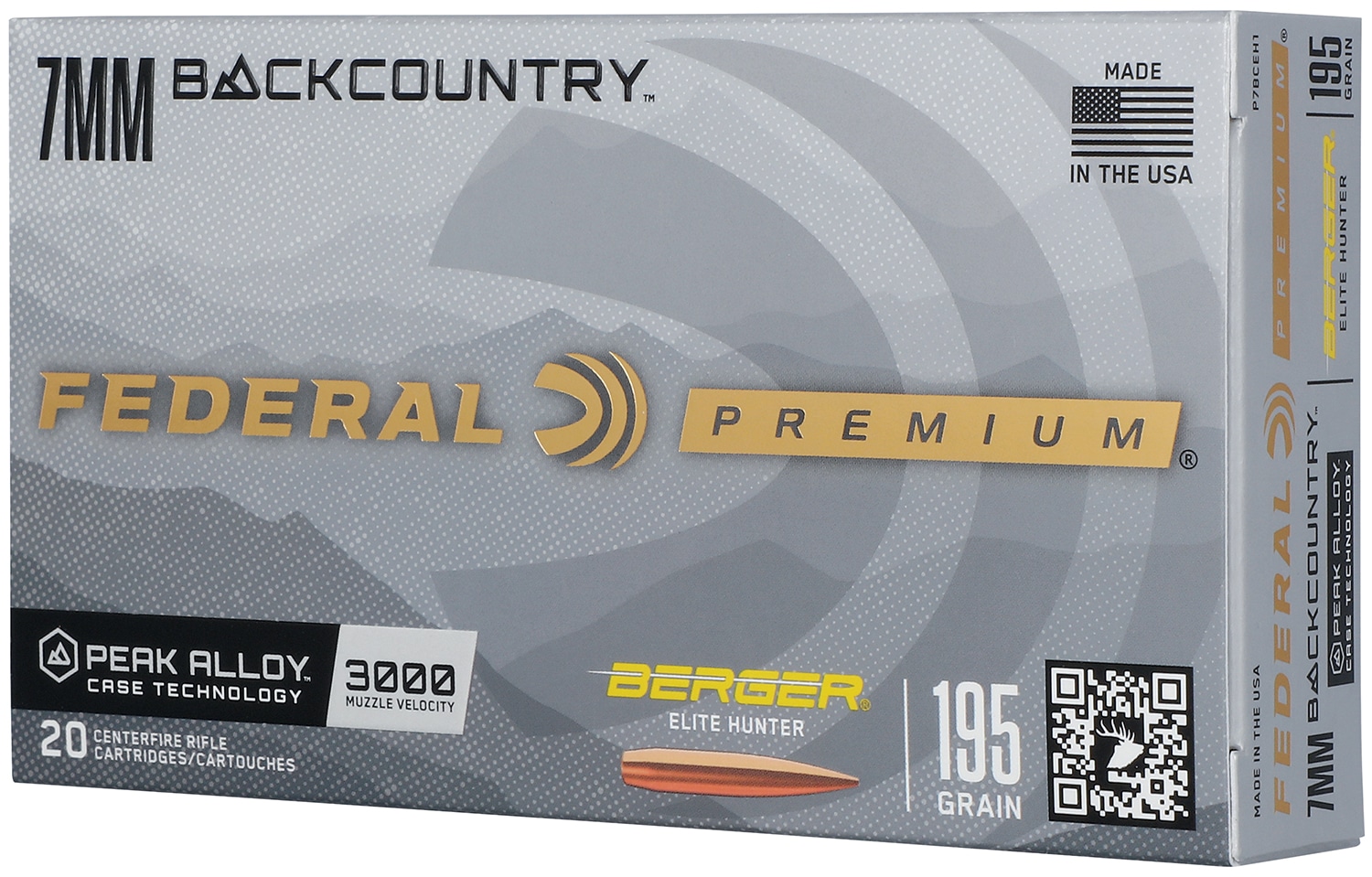 Federal P7BCEH1 BackCountry 7mm BC 195gr 20 Per Box/10 Case