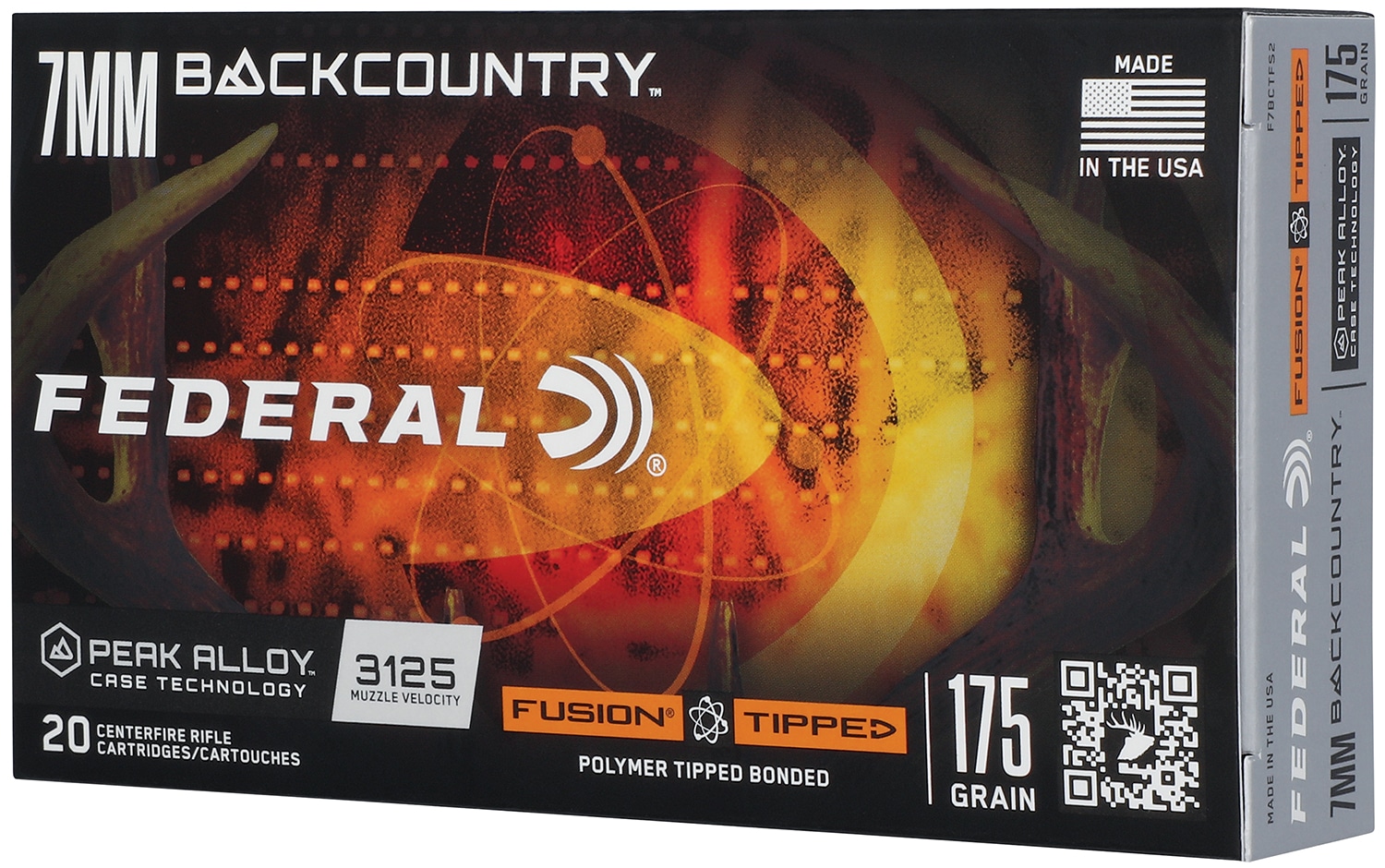 Federal F7BCTFS2 BackCountry 7mm BC 175gr Tipped Fusion 20 Per Box/10 Case