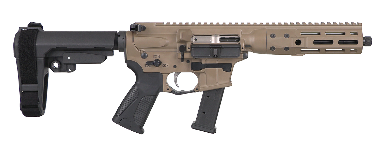 LWRC ICP9CK8SBA3 IC-9 9mm Luger 8.50" 33+1 Black Nitride Threaded Barrel, Flat Dark Earth Anodized Aluminum Picatinny Rail Receiver, SB Tactical SBA3 Brace, LWRC Ultra Combat Grip, Ambidextrous