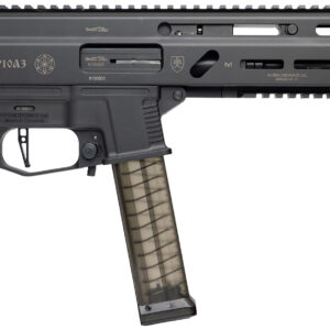 Grand Power 810091157152 SP10A3 Stribog 10mm Auto 20+1 8" Black Threaded Barrel, Black Aluminum Picatinny Rail Receiver, Rear picatinny Rail, Black Polymer Grip, Thread Protector