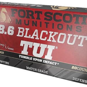 Fort Scott Munitions 86BLK235SCV1 Tumble Upon Impact (TUI)  8.6 Blackout 235 gr 20 Per Box/ 10 Cs