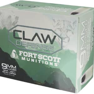 Fort Scott Munitions 9MM115SCVFNCD Claw Defense 9mm 115gr 20 Per Box/25 Case