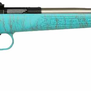 Crickett KSA2446 Gen2 Youth 22 LR 1rd 16.13" Stainless Single Shot Barrel, Stainless Steel Receiver, Blue w/Gold Webbing Fixed Synthetic Stock