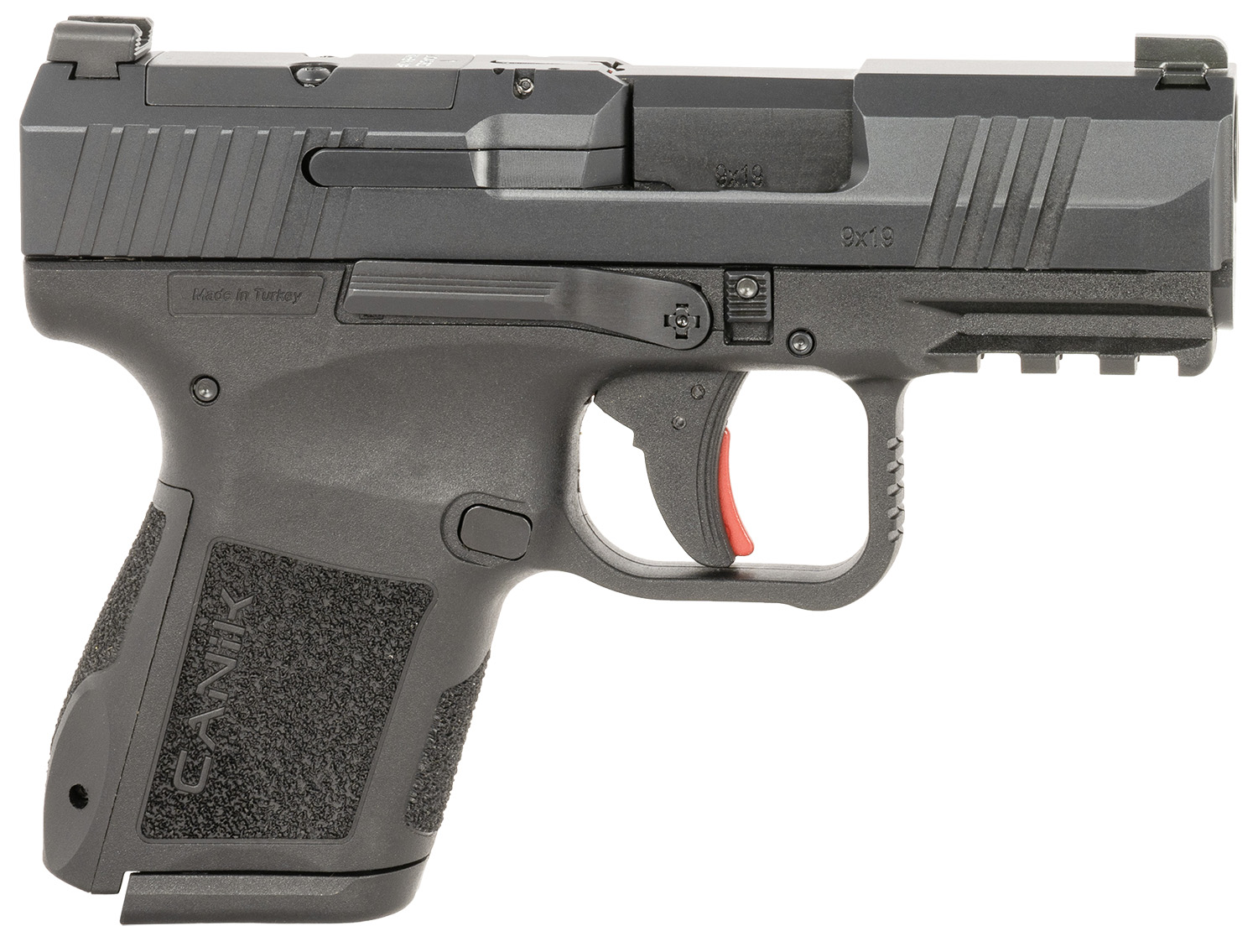 Canik HG7651CAN Mete MC9 *CA Compliant Micro-Compact Frame 9mm Luger 10+1 3.18" Steel Barrel, Black Cerakote Optic Ready/Serrated Steel Slide, Black Polymer Frame w/Picatinny Rail, Textured Grip