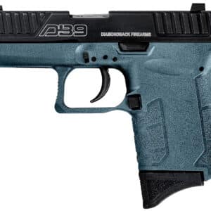 Diamondback DB0200P251 DB9 Gen4 Jesse James Micro-Compact Frame 9mm Luger 6+1 3.10" Black Nitride Stainless Steel Barrel & Serrated Slide, Civil Defense Blue Cerakote Polymer Frame w/Beavertail