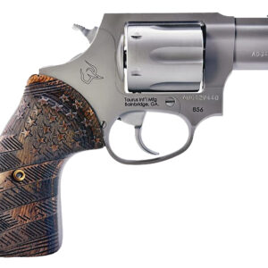 Taurus 2-85629-US2 856 Small 6 Shot 2" Matte Stainless Steel Barrel & Frame, Polished Cylinder, Custom Designed Wood Grip w/Stars, Transfer Bar Safety, Exposed Hammer