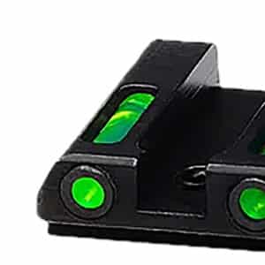 HiViz GLN521 LiteWave H3 Fiber-Optic Sight Set Green Fiber Optic/Orange Outline w/ Litepipes Green Fits Glock 42, 43, 43X, 48