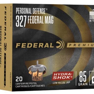 Federal PD327HS1H Hydra-Shok 327Federal Mag 85gr Jacketed Hollow Point 20 Per Box/10 Case