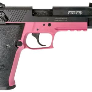 GSG GERG2213TFFPA FireFly 22 LR 13+1 4.90" Black Threaded Barrel, Aluminum Serrated Slide, Pink Aluminum Frame w/Picatinny Rail, Textured Grip