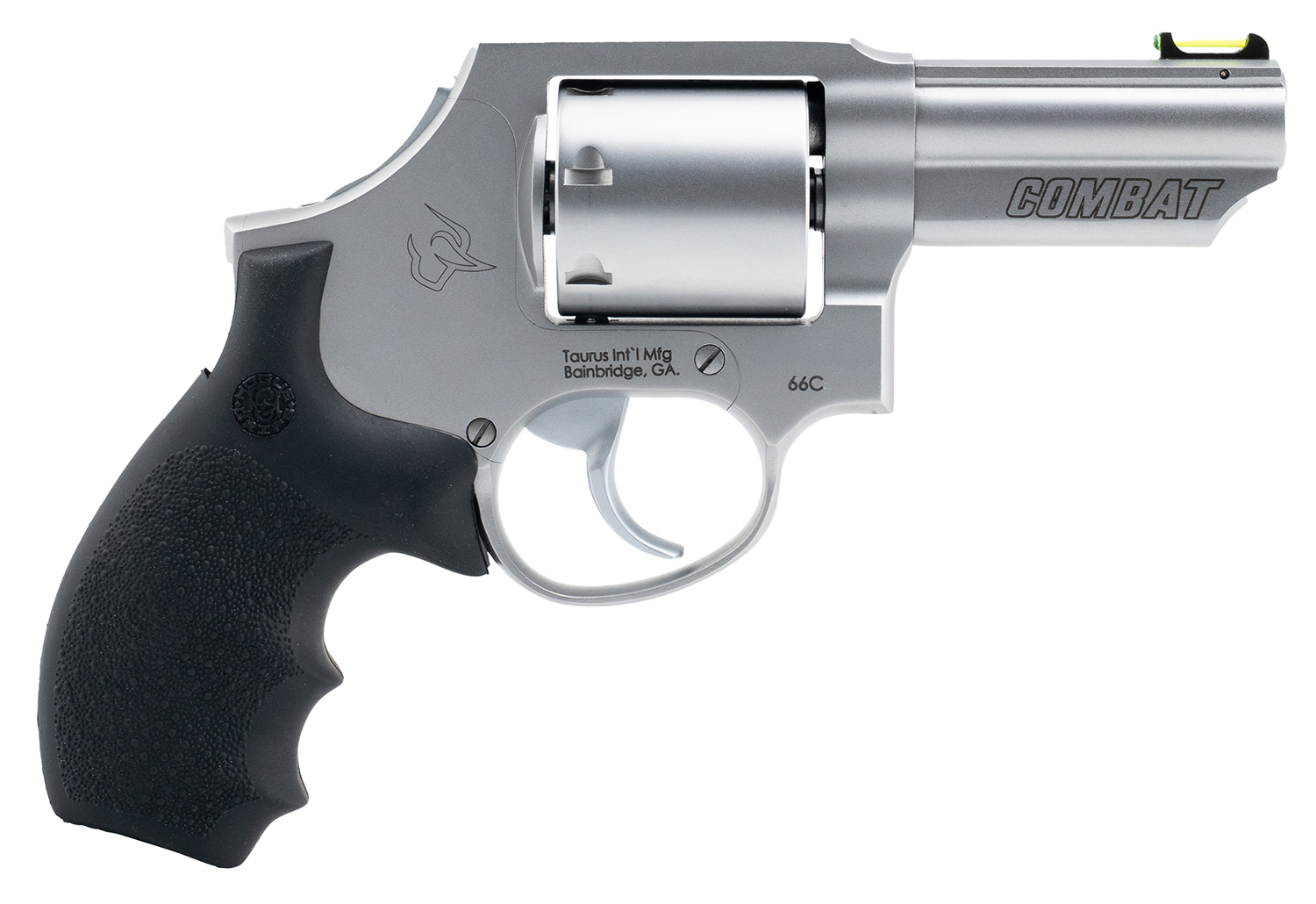 Taurus 2-66039C-HG 66C 357 Mag 7 Shot Stainless Steel Barrel, Frame & Cylinder, Black Hogue G10 Grip
