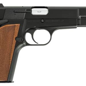 Inglis 12000009 P-35 Full Size Frame 9mm Luger 15+1 4.70" Hard Chrome Plated Button Rifled Barrel, Black Cerakote Steel Serrated Slide, Black Cerakote Steel Frame, Walnut Checkered Grip