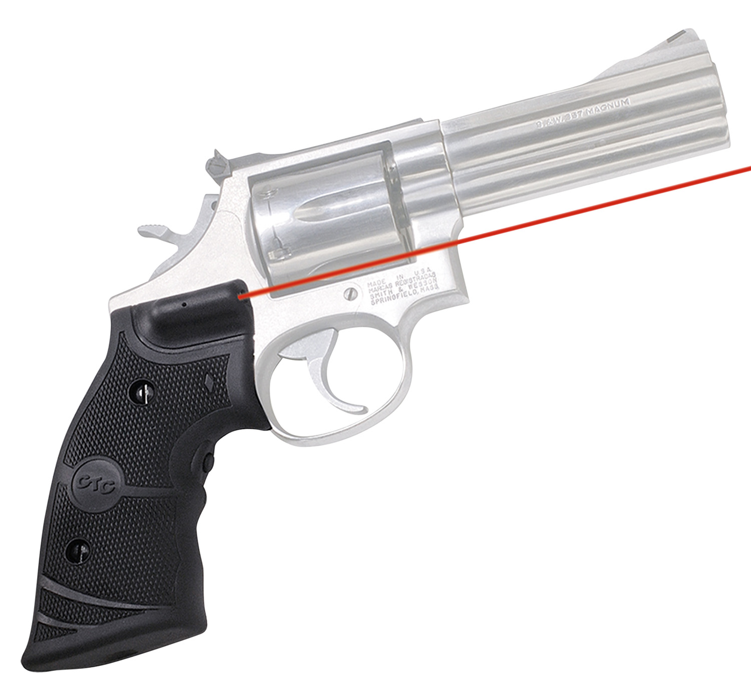 Crimson Trace 011290 Lasergrips  Fits S&W K & L Frames Round Butt, Red Laser 633nM Wavelength 5mW Output, Black Polymer